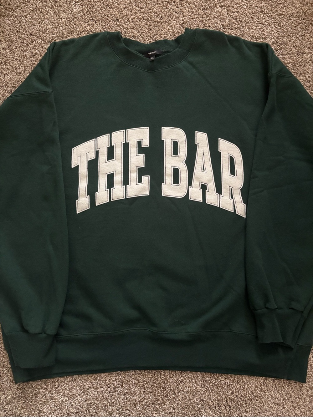 The Bar Varsity Sweatshirt Hunter Green/White - Picture 2 of 6